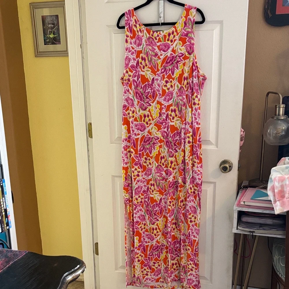 Ralph Lauren Pink and Orange Floral Dress - Picture 4 of 4